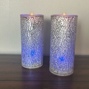 Gray Mosaic Flameless Candles